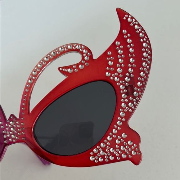 Unique Purple and Red Rhinestone Sunglasses - Picture 3 of 7